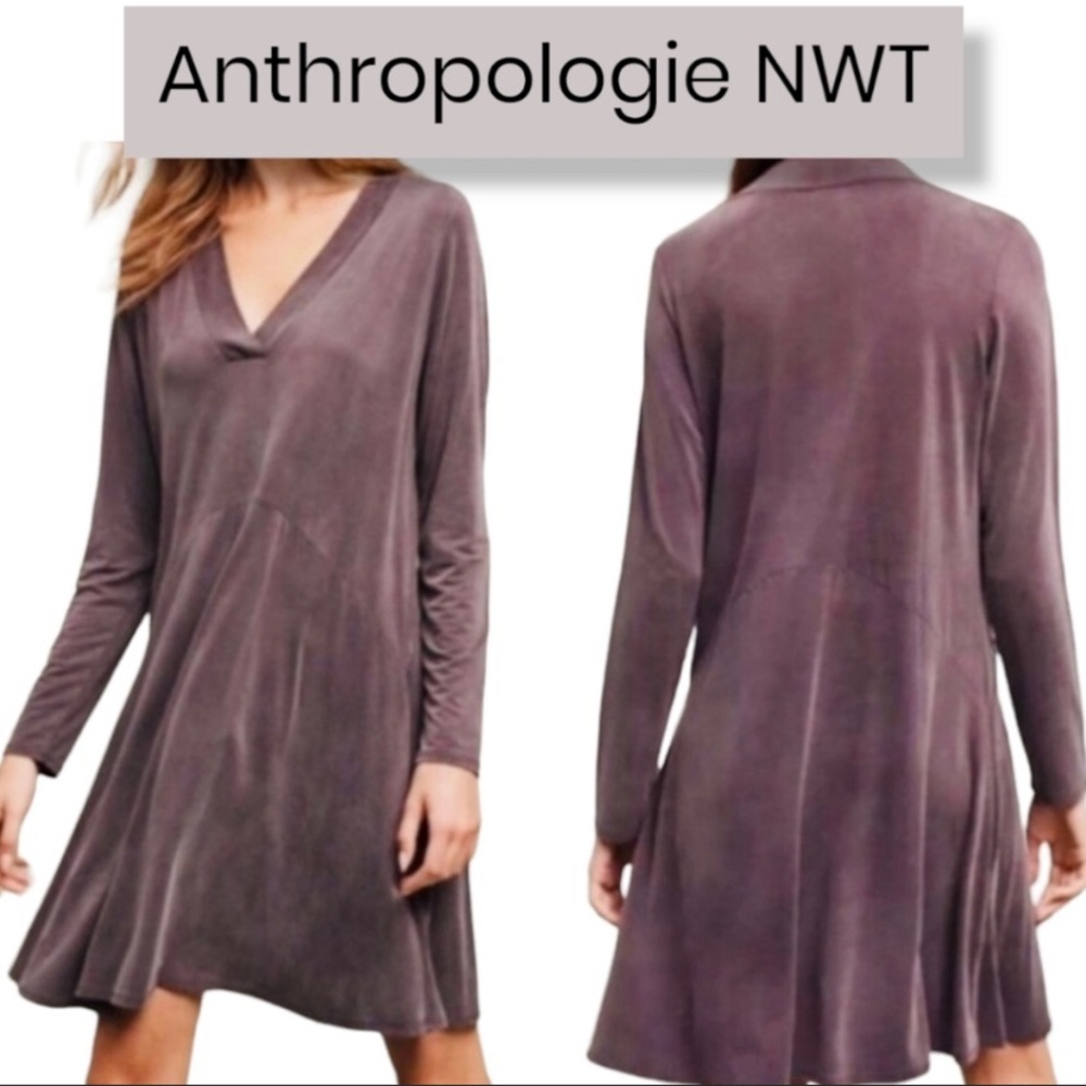 Anthropologie Dolan Left Coast Toute Dress Purple Pockets VNeck  XXSPetite NWOT - Picture 7 of 13